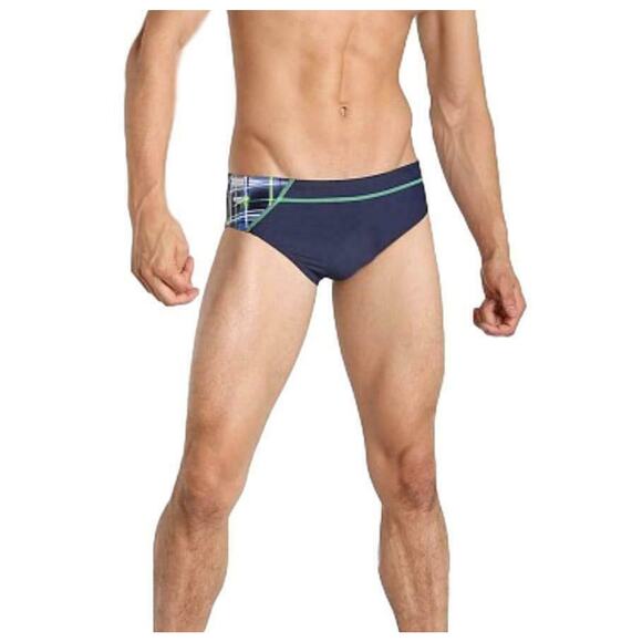 Speedo Powerflex Eco Plaid Brief Mens 28 Hydro Amp Athletic Swimwear Activewear - Picture 1 of 6